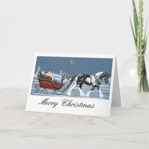 Gypsy Vanner Horse Merry Kerstmis Feestdagen Kaart