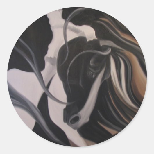 Gypsy Vanner I Ronde Sticker (Voorkant)