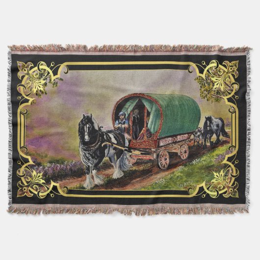 Gypsy Vanner paard Irish Caravan wagon Deken (Voorkant)