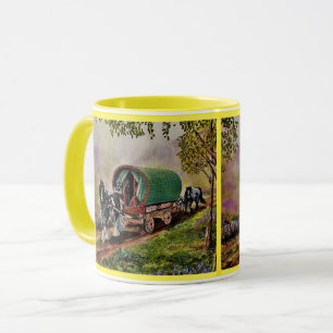 Gypsy Vanner paard Irish Caravan wagon geel Mok