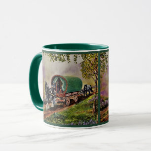 Gypsy Vanner paard Irish Caravan wagon groen Mok