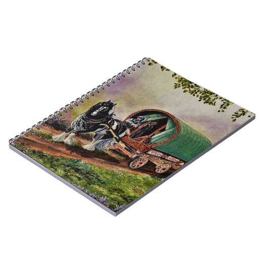 Gypsy Vanner paard Irish Caravan wagon Notitieboek (Linkerzijde)