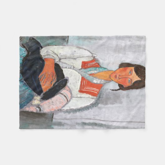 Gypsy Vrouw met Baby, Modigliani Fleece Deken (Voorkant (Horizontaal))