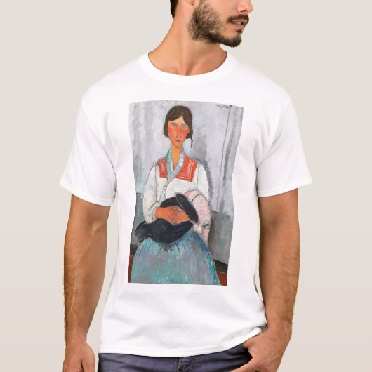 Gypsy Vrouw met Baby, Modigliani T-shirt (Voorkant)