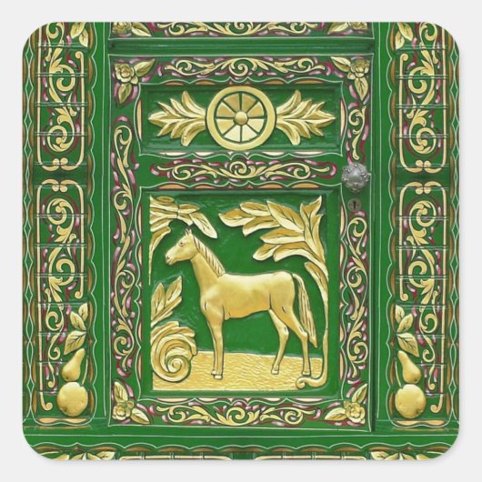 Gypte deurdetails vierkante sticker (Voorkant)