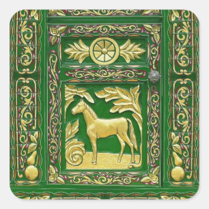 Gypte deurdetails vierkante sticker