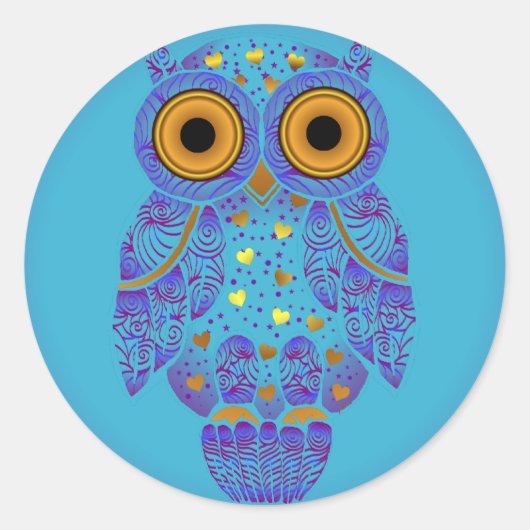 H00t Uil Blues Sticker (Voorkant)