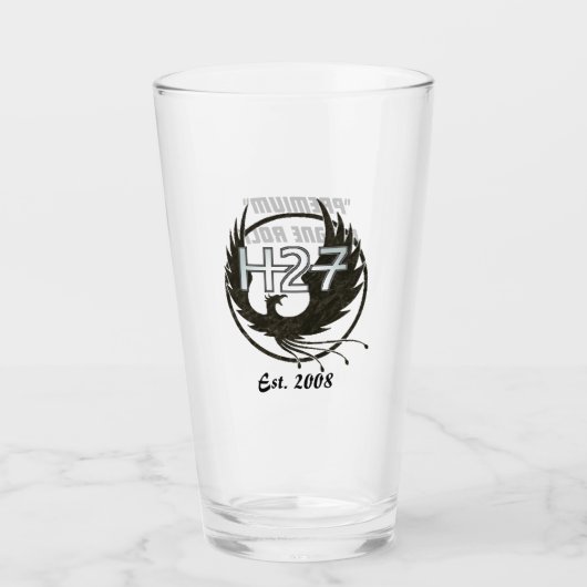 H27 Noir Marbre Logo Pint Verre (Devant)