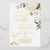 H2 Alabaster Rozen Brunch Bubble Real Folie Uitnodiging (Voorkant)