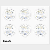 H2 Blue Hydrangea Cream Rozen Wedstrijden Klasse Ronde Sticker (Vel)