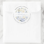 H2 Blue Hydrangea Cream Rozen Wedstrijden Klasse Ronde Sticker (Tas)