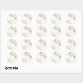 H2 Roos hydrangea Cream Rozen Bridal Brunch Ronde Sticker (Vel)