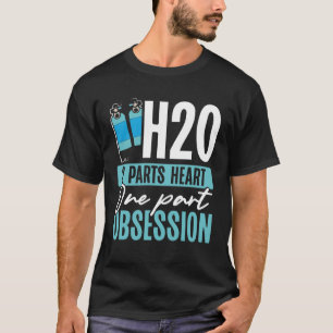 H2O 2 Onderdelen Hart Een Deel Obsessie Zwemmen T-shirt