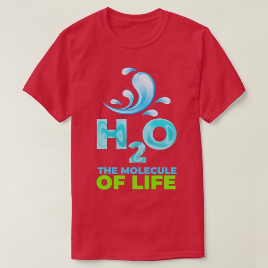 H2O de molecule van het leven T-shirt (Design voorkant)