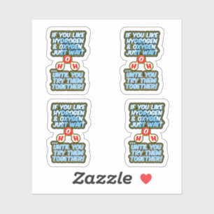 H2O frunny chemistry hydratatie water Sticker