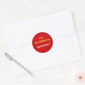 h5 - Ik ben allergisch - SEAFOOD. Ronde Sticker (Envelop)