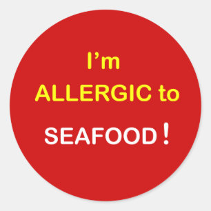 h5 - Ik ben allergisch - SEAFOOD. Ronde Sticker