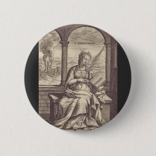 H. Anastasia de Bevrijderster Zwart & Wit Kunst Ronde Button 5,7 Cm