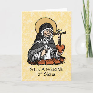 H. Catharina van Siena met hart met kruisbeeld Kaart