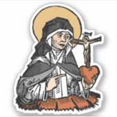 H. Catharina van Siena met het met een kruisbeeld Sticker (Voorkant)