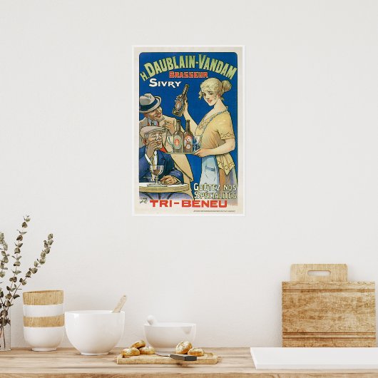 H. Daublain Vandam Sivry  Beer and Art Poster (Keuken)