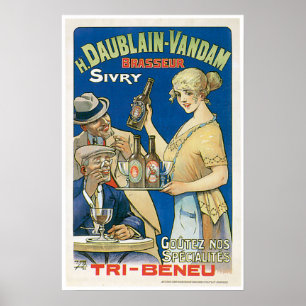 H. Daublain Vandam Sivry  Beer and Art Poster