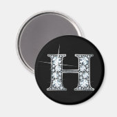 "H" Diamond Bling Magnet Magneet (Voorkant / Achterkant)