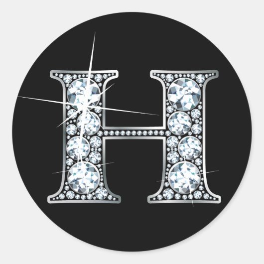 "H" Diamond Bling Sticker (Voorkant)