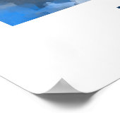 "H" Dinosaure Aquarelle Bleu Poster du nom de l'en (Coin)