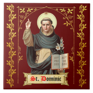 H. Dominicus predikend (BEN 002) Tegeltje