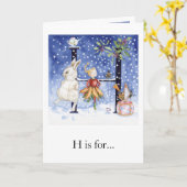 "H est pour... Happy Holidays" Carte de voeux (Fleur jaune)