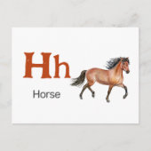 H est pour le cheval - Carte Flash Alphabet (Devant)