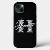 H Faux Diamond Bling Monogram Case-Mate iPhone Case (Achterkant)