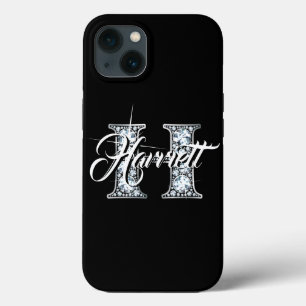 H Faux Diamond Bling Monogram iPhone 13 Hoesje