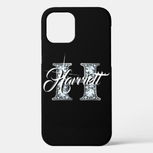 H Faux Diamond Bling Monogram iPhone 12 Pro Hoesje
