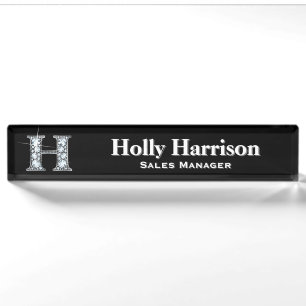 H Faux Diamond Desk Naambordje
