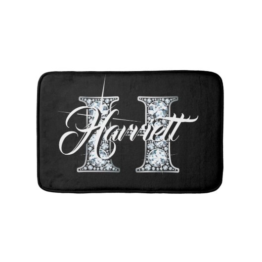 H Faux Diamond Monogram Badmat (Voorkant)