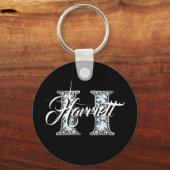 H Faux Diamond Monogram Sleutelhanger (Voorkant)
