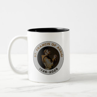 H. Franciscus van Assisi 1226–2026 & Gebeds Cadeau Tweekleurige Koffiemok