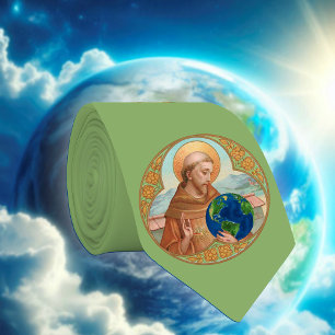 H. Franciscus van Assisi & het milieu (Green//B) Stropdas