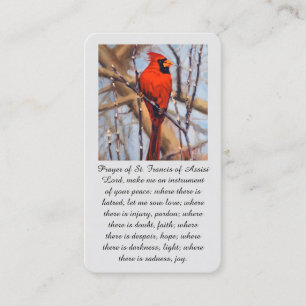 H. Franciscus van Assisi Rode Kardinaalvogel Visitekaartje