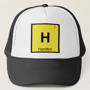 H - Hamilton New Jersey Scheikunde Periodiek Syste Trucker Pet