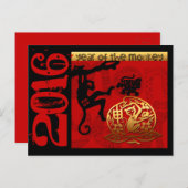 H het Jaar van de Douane 2016 van het Chinese Feestdagenkaart (Voorkant / Achterkant)