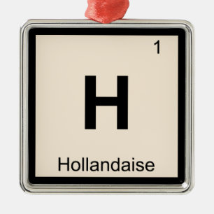 H - Hollandse Saus Chemie Periodiek Systeem Metalen Ornament