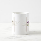 H initial avec fleur de couleur douce Café Mug (Centre)