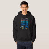 H Is For Hanukkah Gamer Video Gaming Boys Men Gir Hoodie (Voorkant volledig)