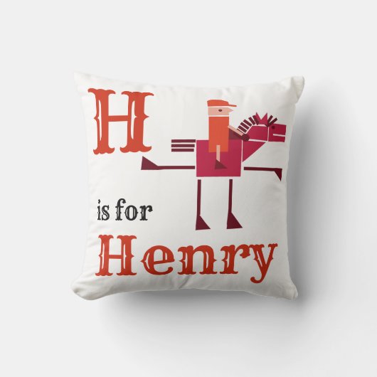 H is voor Henry baby jongen Kussen (Voorkant)