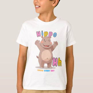 "H is voor Hippo" Alfabet T-shirt - elke dag groei
