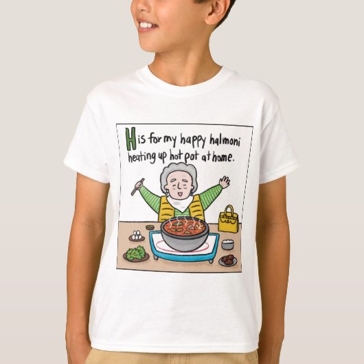 H is voor Hot Pot Kinder T-shirt (Voorkant)