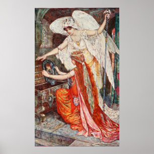 H J Ford  illustratie De blauwe papegaai Poster